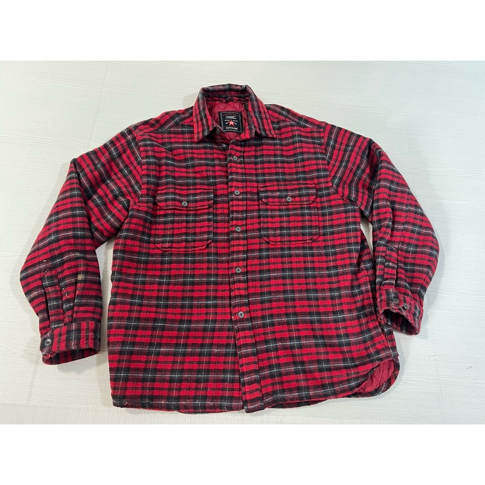 American‎ Eagle Outfitters   Flannel Button Up Shacket L Inside Quited Vintage